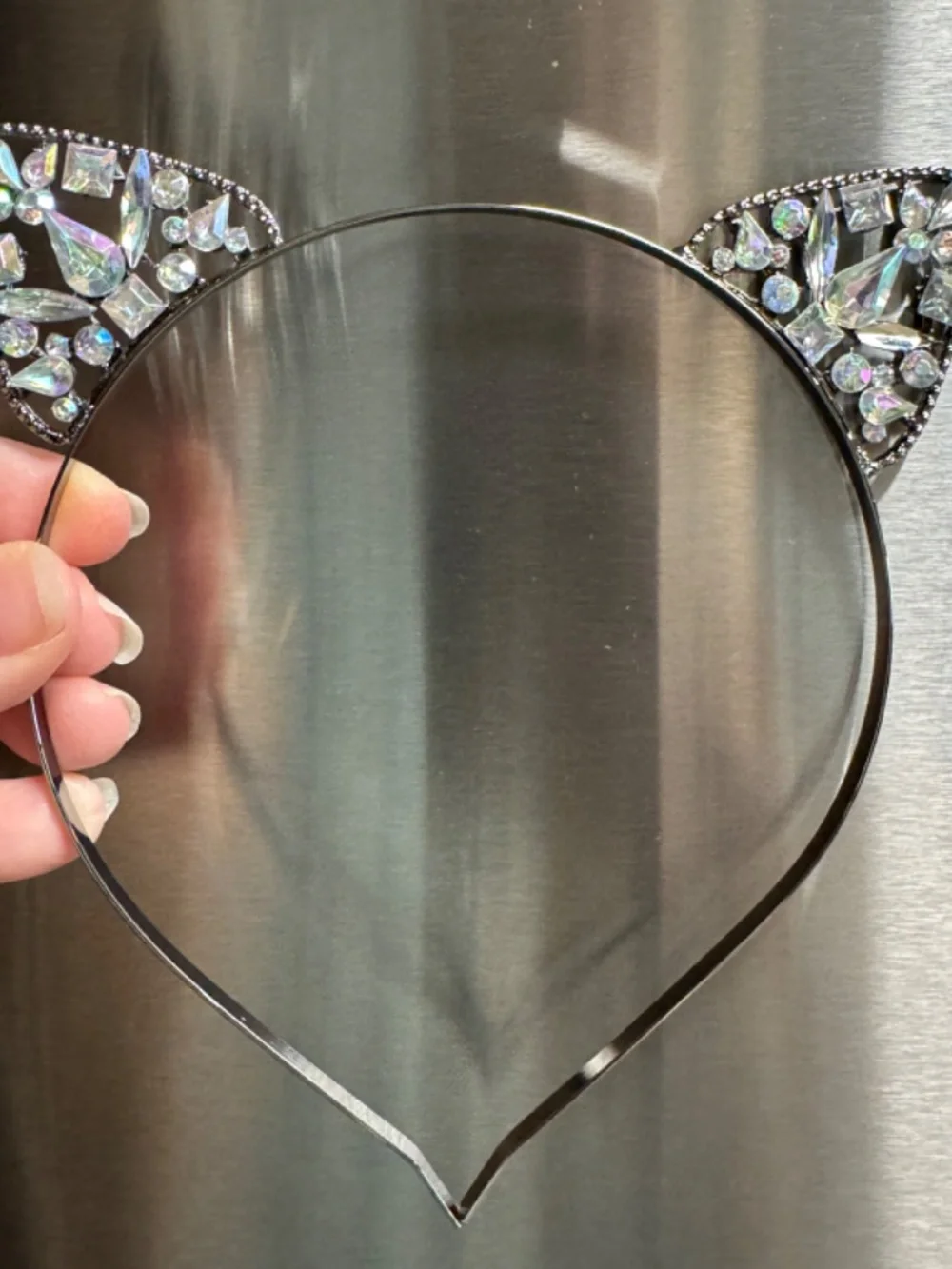 Rhinestone Cat Ears Headband | Crystal Cosplay Festival Halloween Accessory
